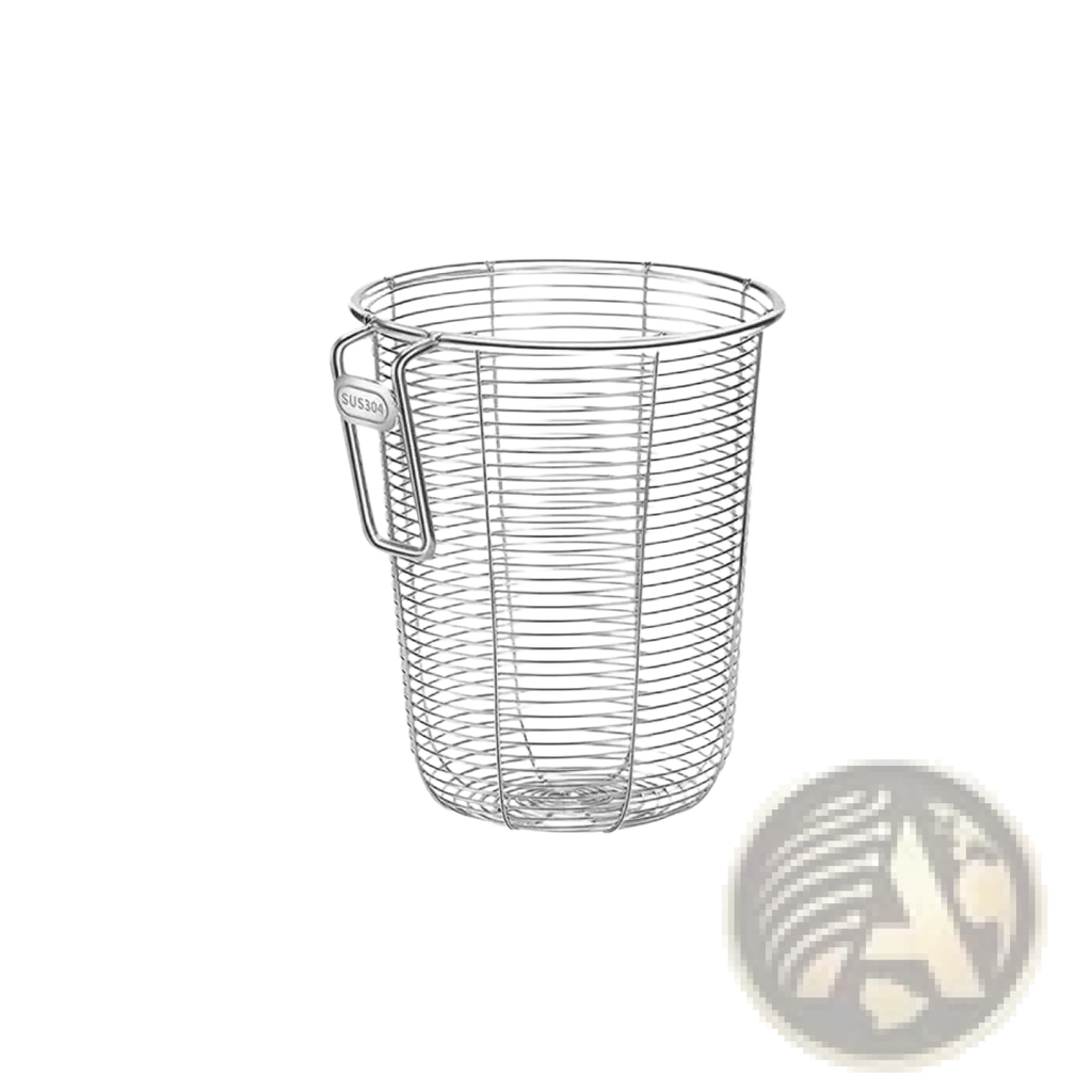 Silver stainless steel wire mesh basket with handle size s for chopstick holder and dishwasher use