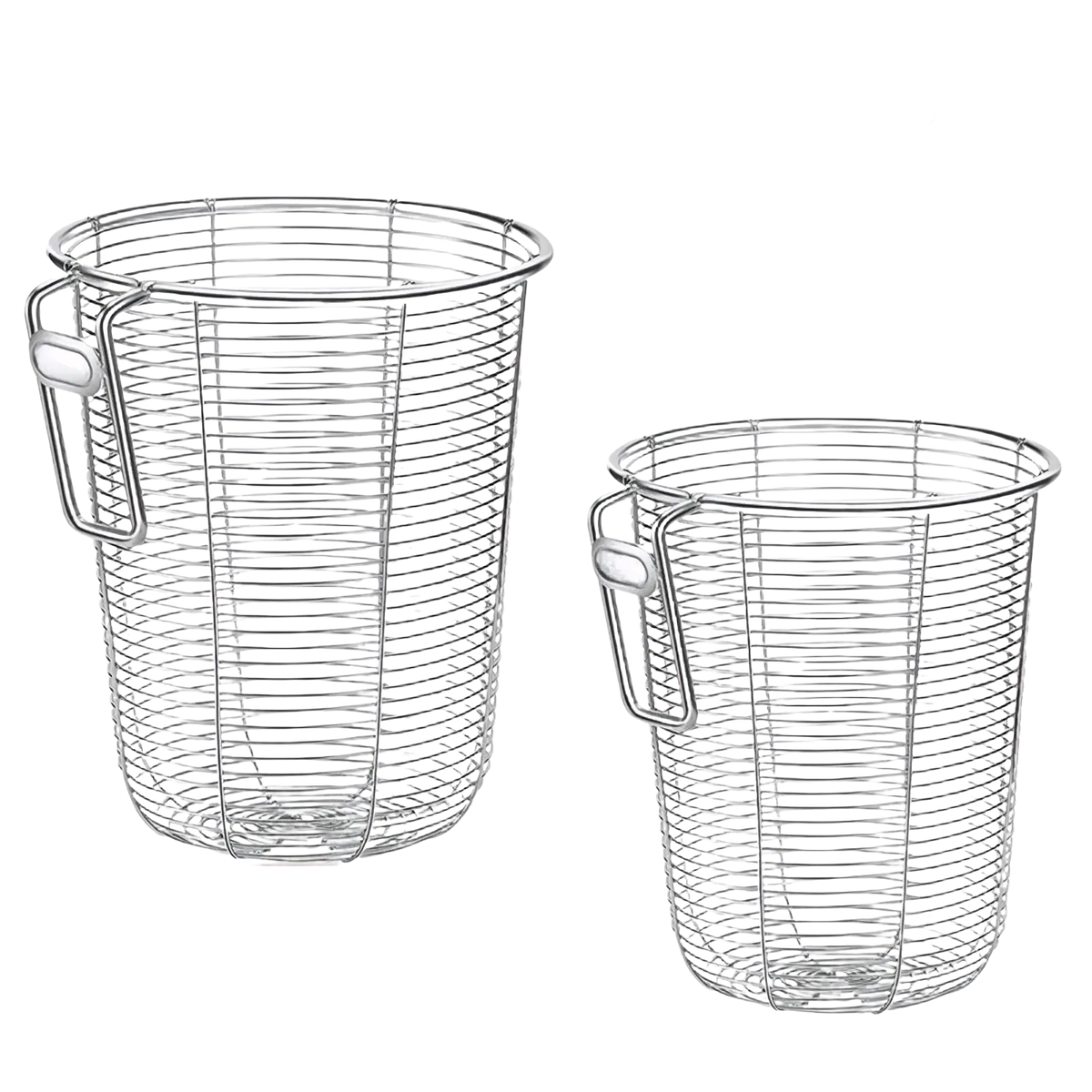 Stainless steel chopstick holder and utensil drainer with wire mesh design and sturdy handle for dishwasher storage