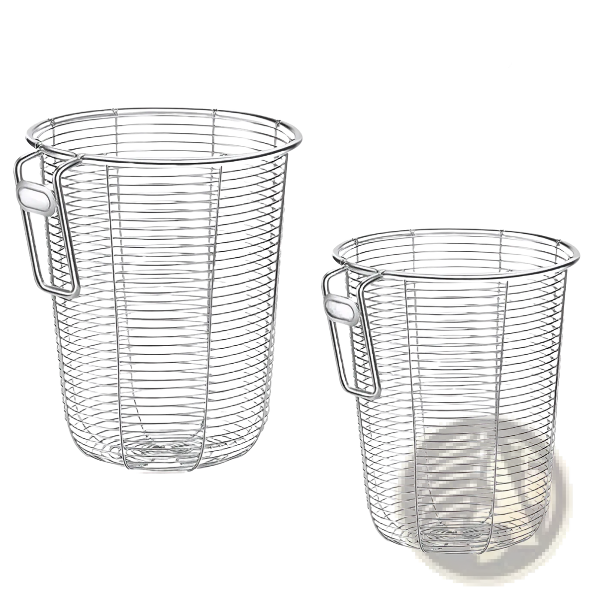 Stainless steel chopstick holder and utensil drainer with wire mesh design and sturdy handle for dishwasher storage