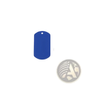 Solid blue stainless steel colored dog tag with rounded corners and hole for diy pet pendant use