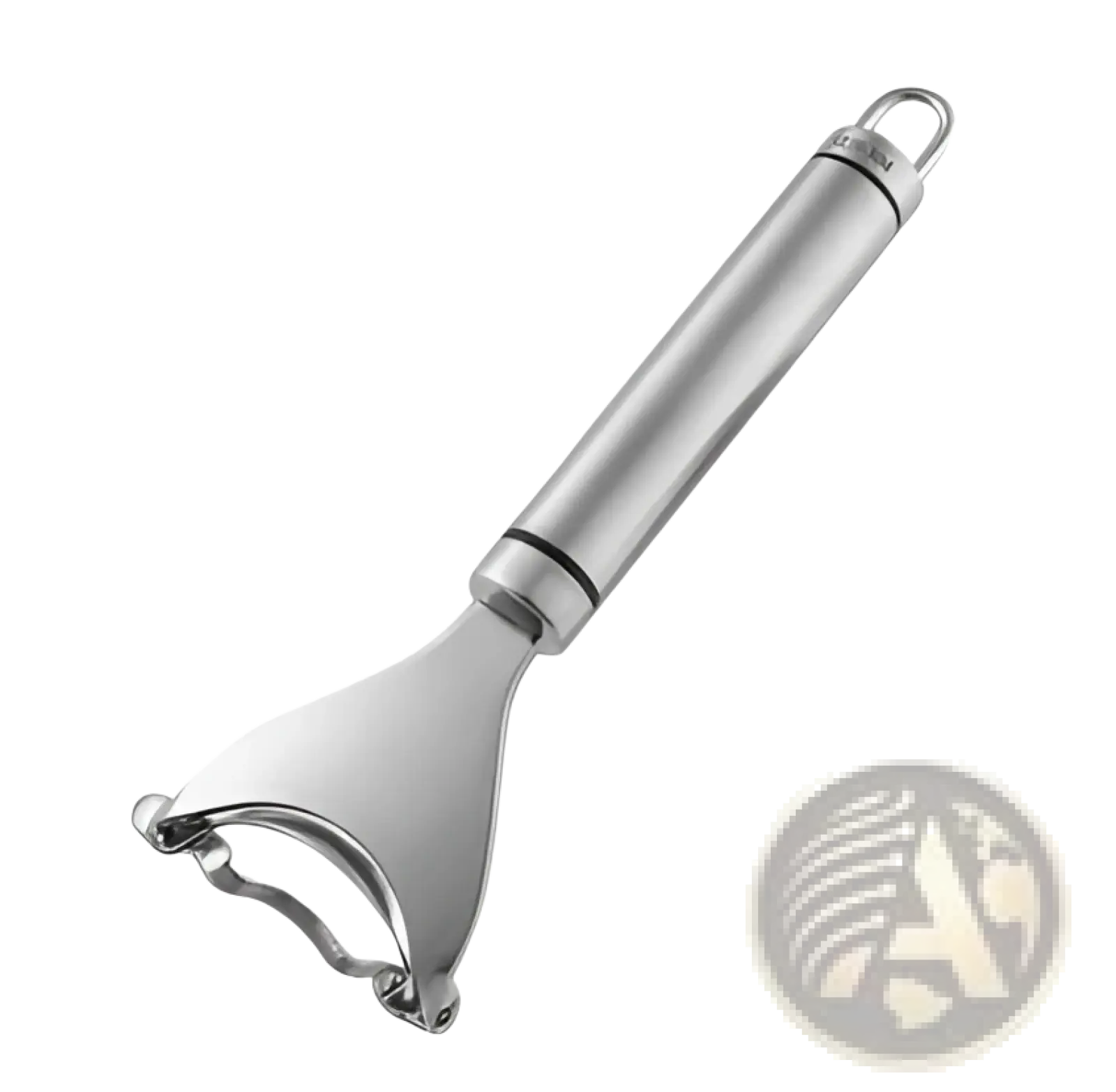 Stainless steel corn planer with a sleek curved blade and ergonomic handle for efficient shelling
