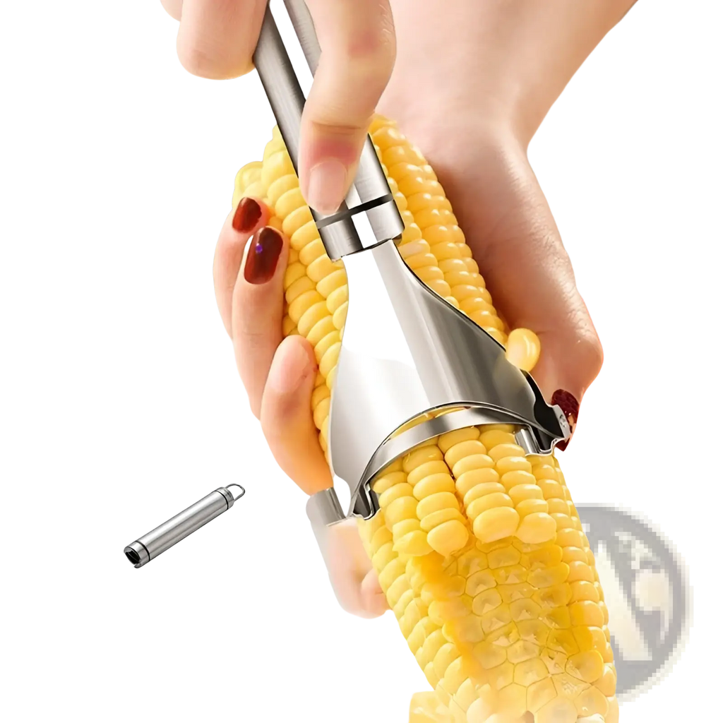 Shiny stainless steel corn planer ergonomic sheller tool with sleek ergonomic design for efficient corn shelling