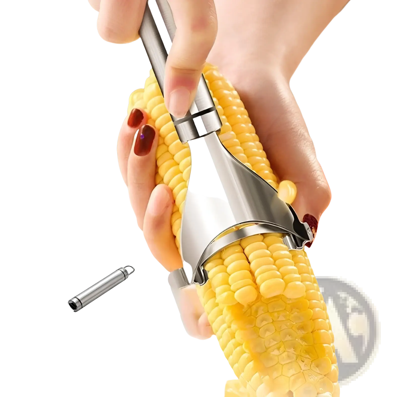 Shiny stainless steel corn planer ergonomic sheller tool with sleek ergonomic design for efficient corn shelling