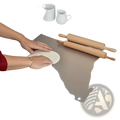 Rectangular stainless steel rolling pin mat 40cm by 30cm for use with stainless steel cutting board with lip and sealed lid
