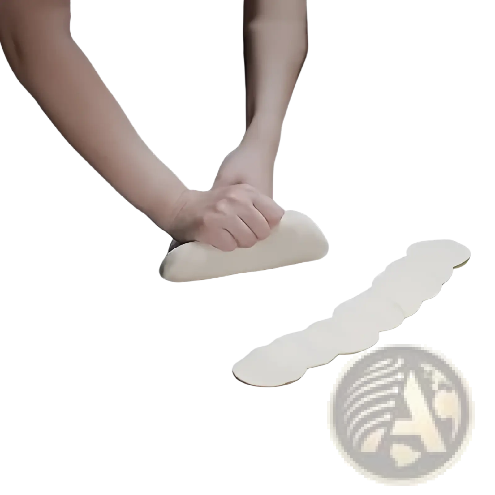 A person kneading smooth white dough on a stainless steel countertop using an xxl 304 metal cutting board with lip