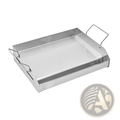 Stainless steel flat top griddle bbq grill pan with two looped handles and vevor engraved on one side