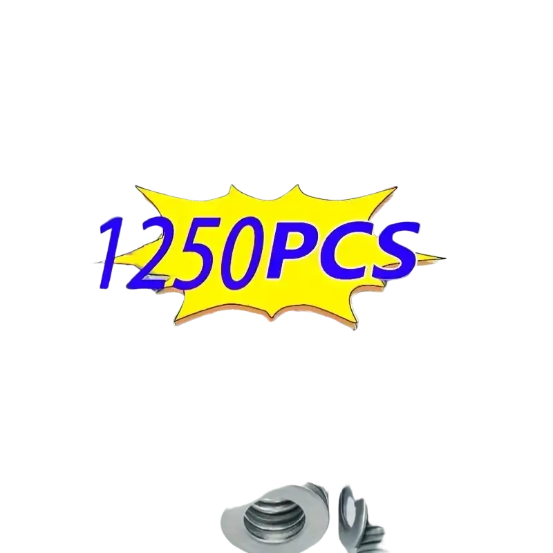 A clear plastic organizer box filled with 1250 silver stainless steel flat washers assorted by size