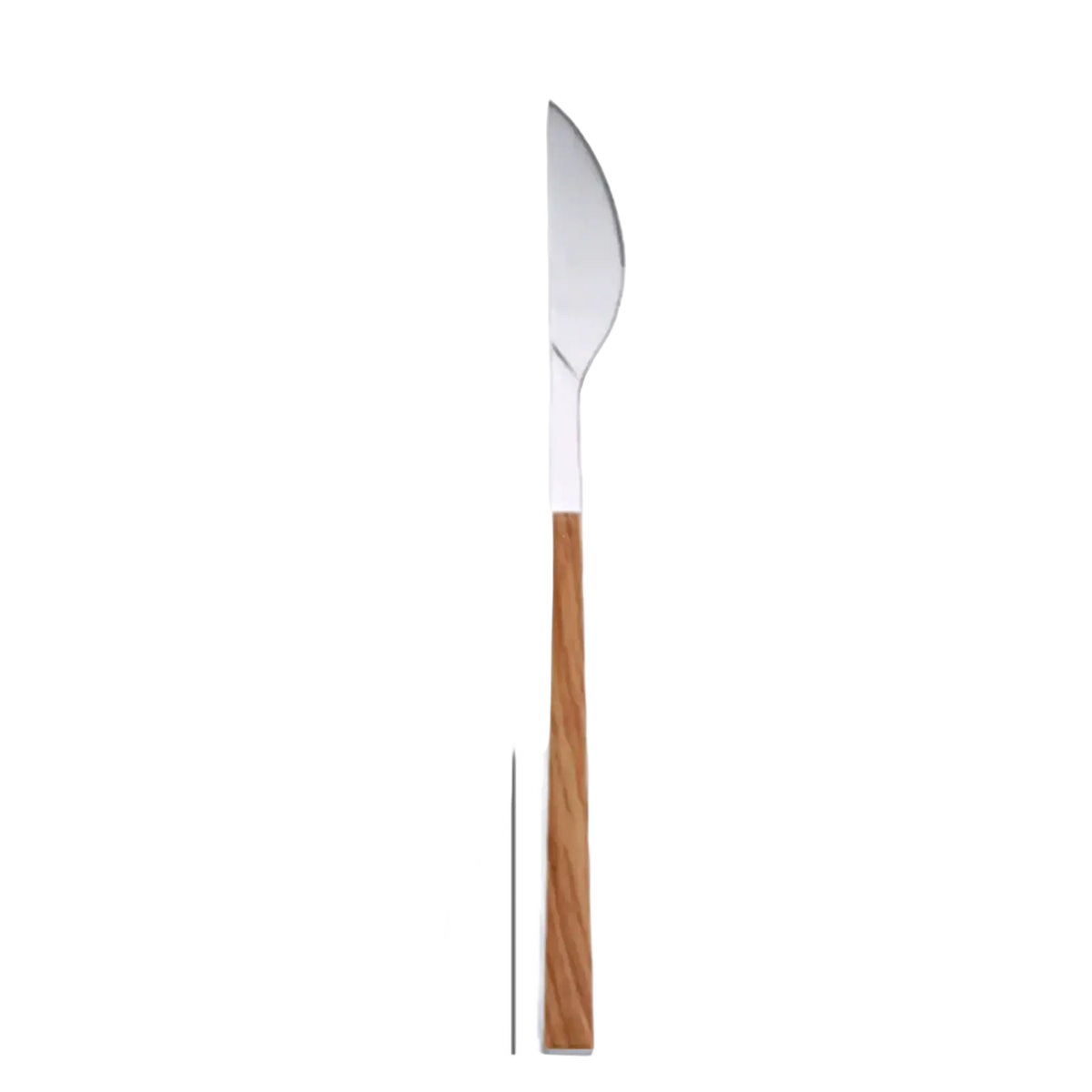 Stainless steel knife with a 1.7cm blade and 22.5cm black wood handle from flatware set, modern design