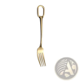 A sleek 20.5cm gold stainless steel fork with a polished finish and loop handle from flatware set