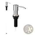 Stainless steel kitchen sink soap dispenser pump with sleek modern design and black threaded base