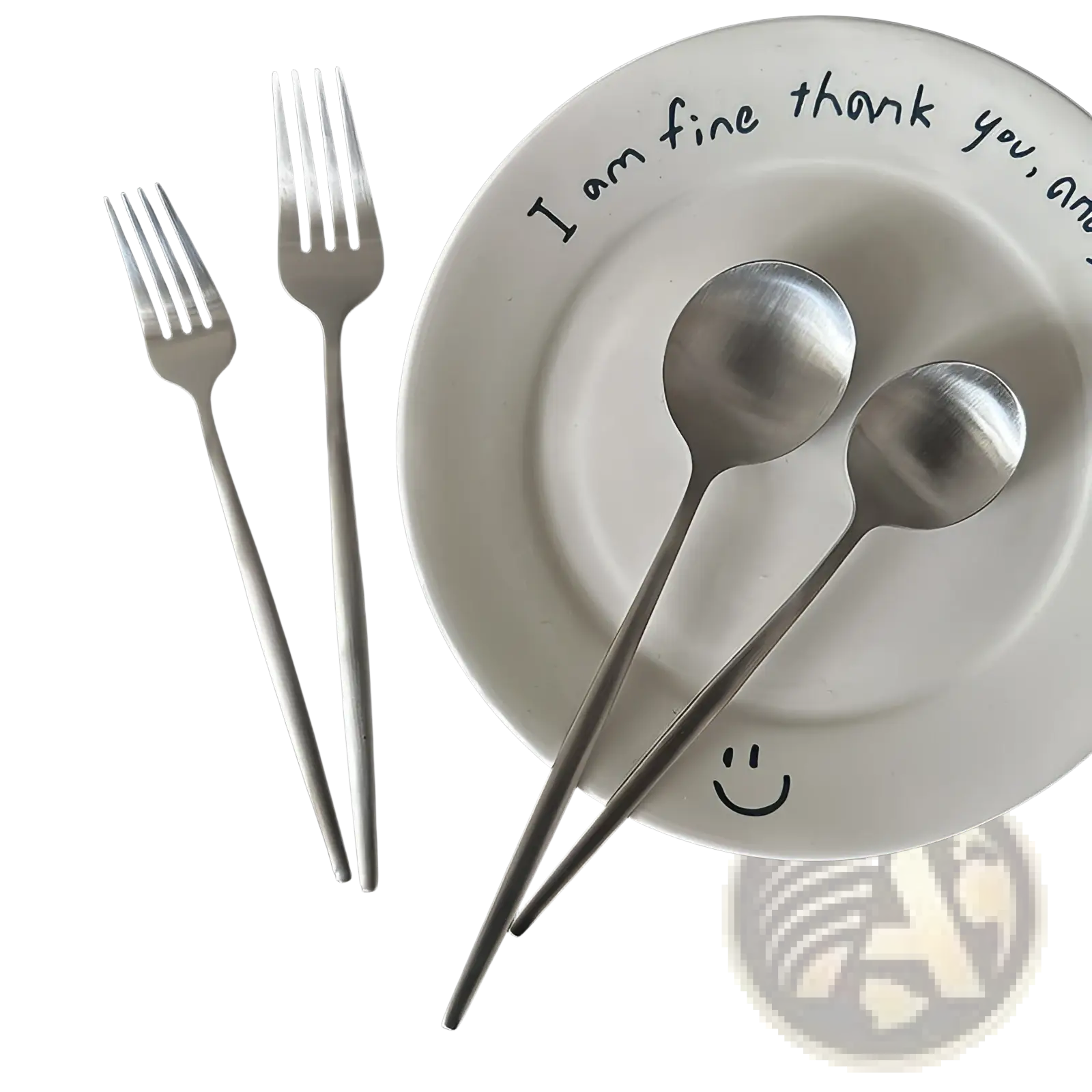 Set of minimalist stainless steel matte cutlery with sleek modern design for elegant dining and everyday use
