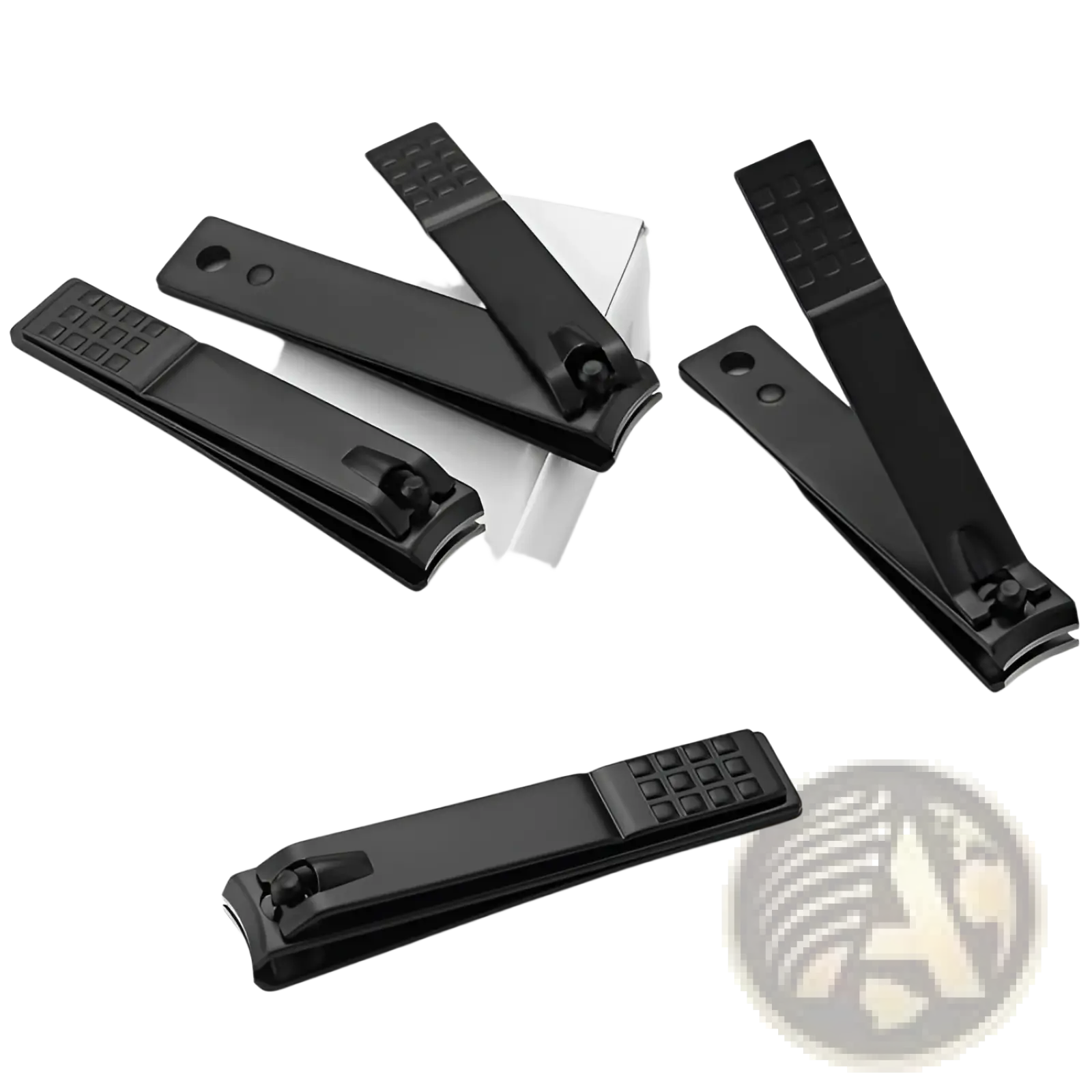 Black stainless steel nail clippers with textured grip for precise and comfortable trimming of nails