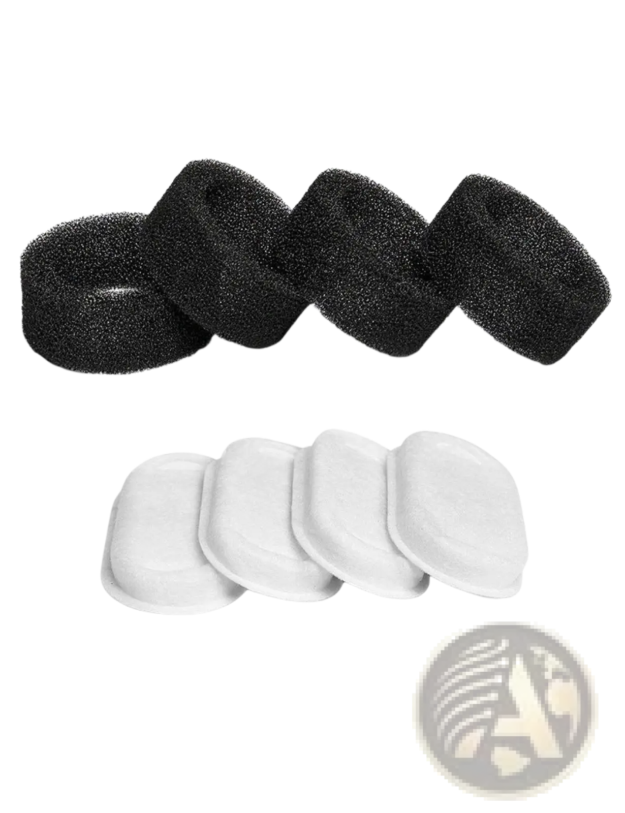 Black and white foam filter replacements for stainless steel pet water fountain with filter for clean water use