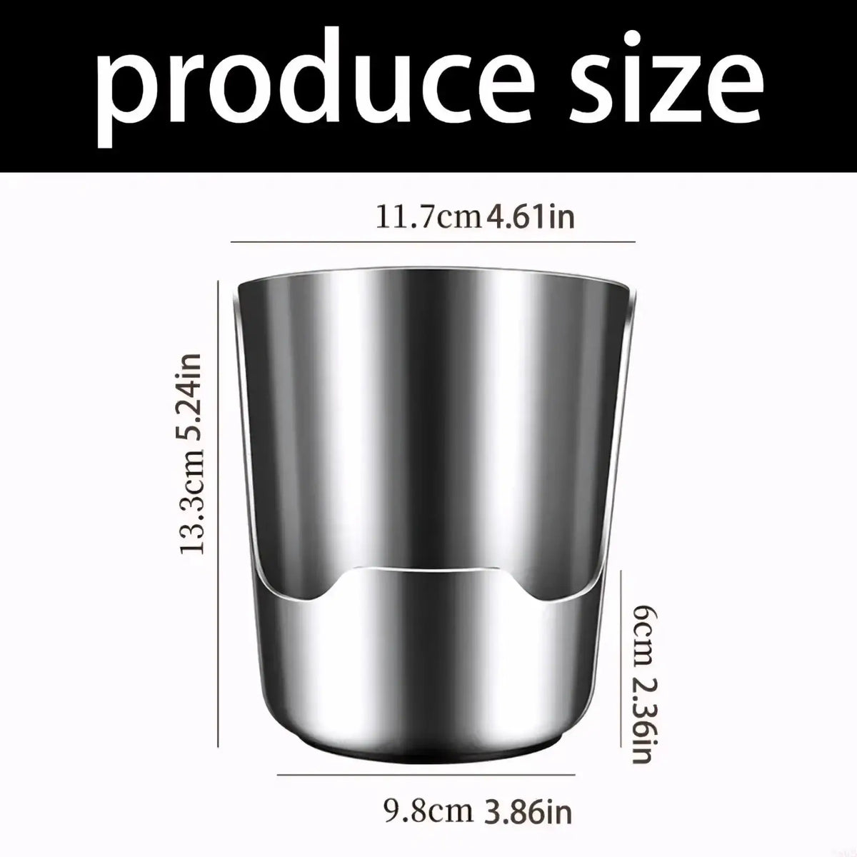 A sleek stainless steel pot lid and spoon holder stand with a modern minimalist design and curved handle indentation