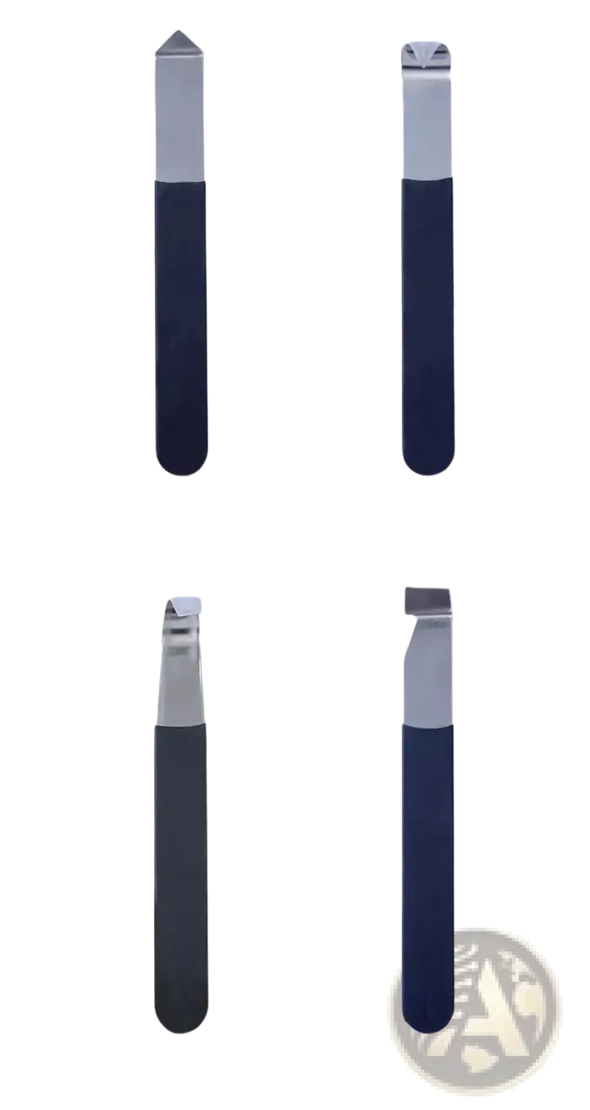 Blue-handled stainless steel nail clippers with silver cutting heads for pottery clay carving tool set use