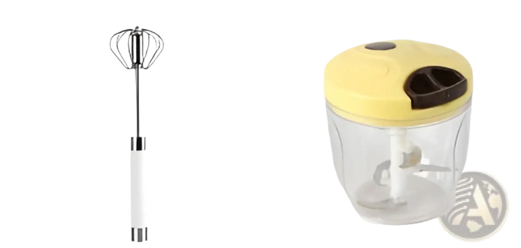 Yellow and clear plastic 900ml food processor with black handle for stainless steel semi automatic rotating egg beater whisk