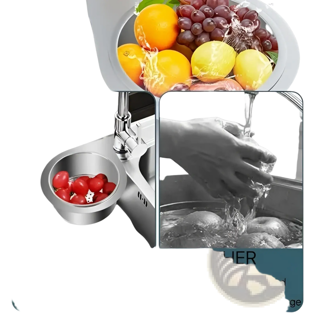 Stainless steel swan sink strainer basket filter with a sleek circular design and sturdy rim for secure placement
