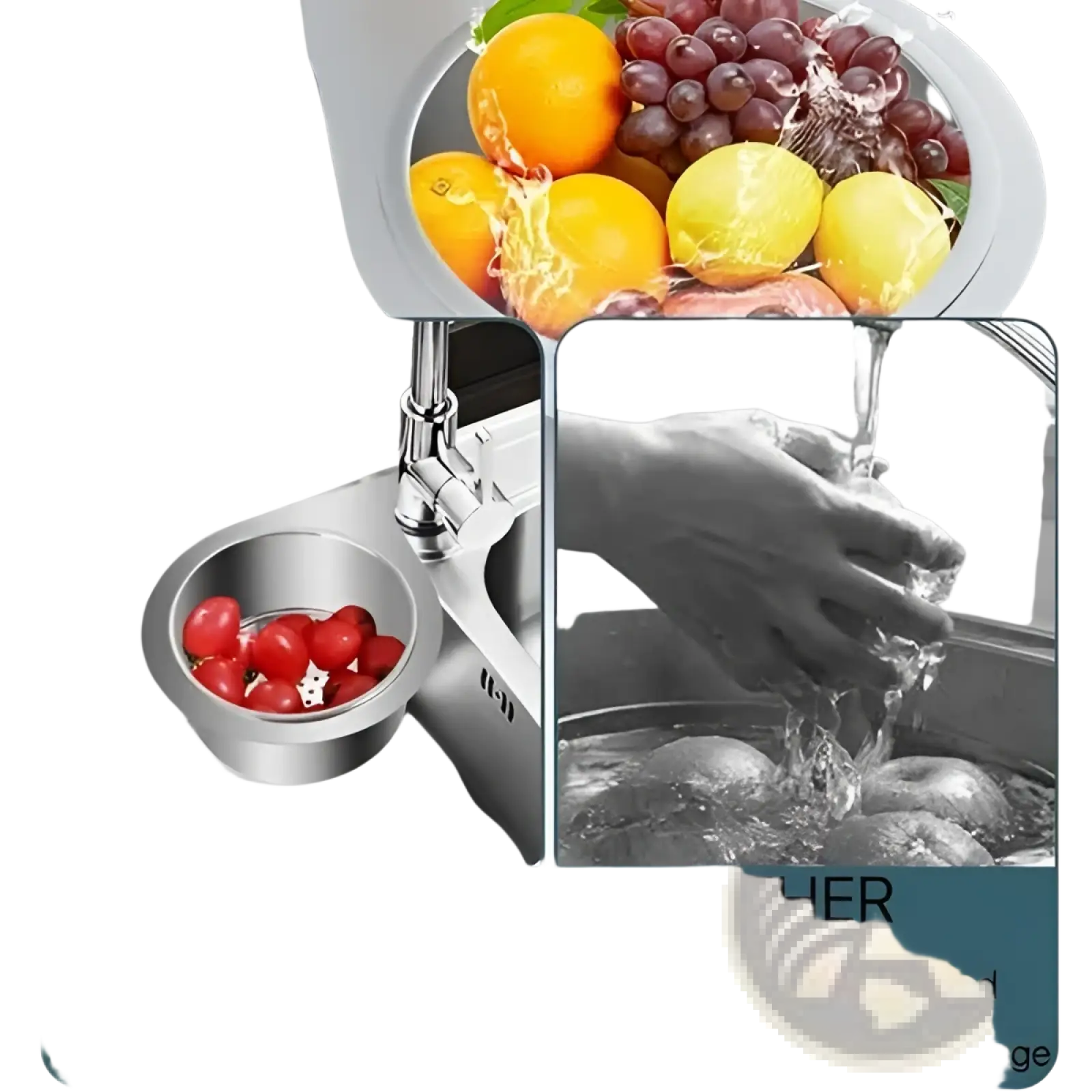 Stainless steel swan sink strainer basket filter with a sleek circular design and sturdy rim for secure placement