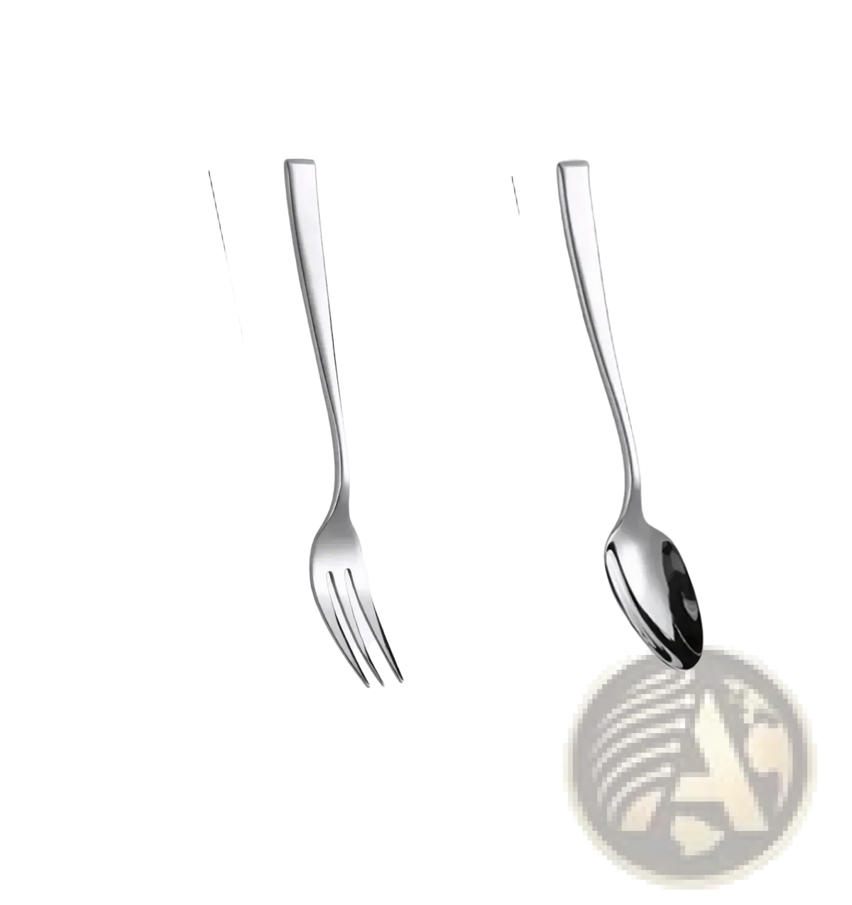 A sleek stainless steel travel cutlery set featuring a minimalist fork and spoon with durable silver finish