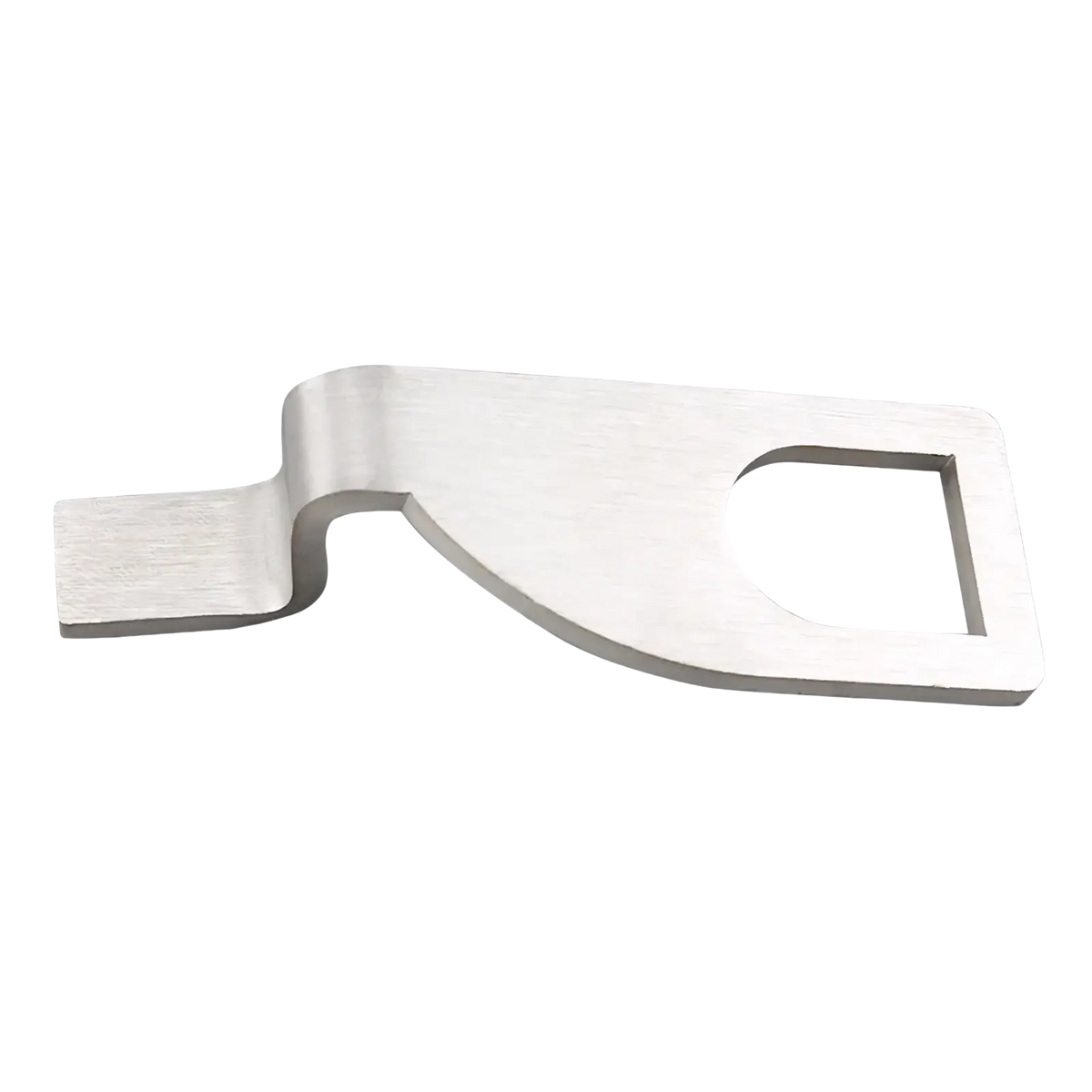 Silver stainless steel vehicle tailgate standoff vent lock with ergonomic car seat belt cutter and brushed finish