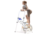 White metal stair climber with digital display screen for home fitness step equipment use
