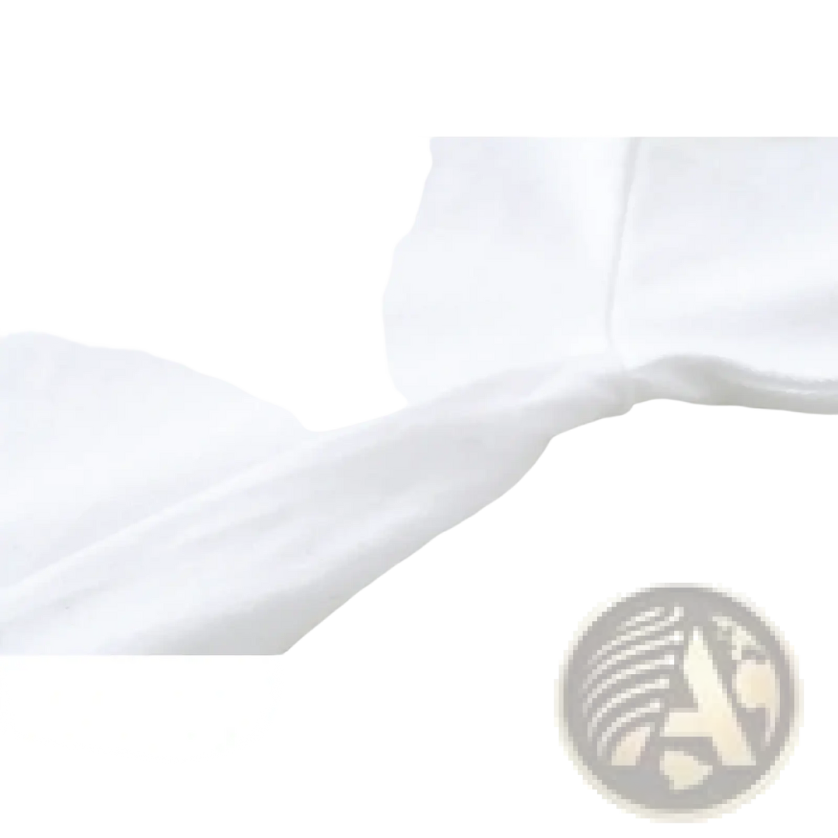 A soft white oversized cotton t-shirt with smooth texture and subtle folds featuring the stark industries logo