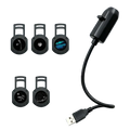 Black galaxy series 5 projector pack with five cosmic-themed lenses and flexible gooseneck lamp for starry sky slide effects