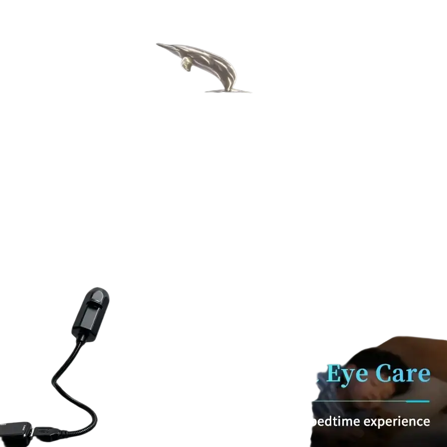 A sleek black usb starry sky galaxy projector with flexible gooseneck arm casting dolphin and starlight patterns