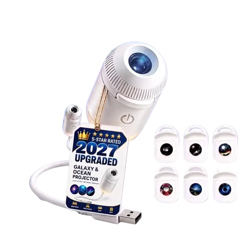 White 4k smart dynamic 5d starry sky night light atmosphere lamp with galaxy and ocean projection modes