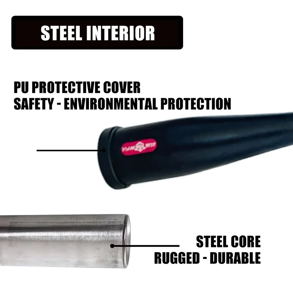 Black steel fitness clubbell baseball bat with steel interior and pu protective cover for strength training
