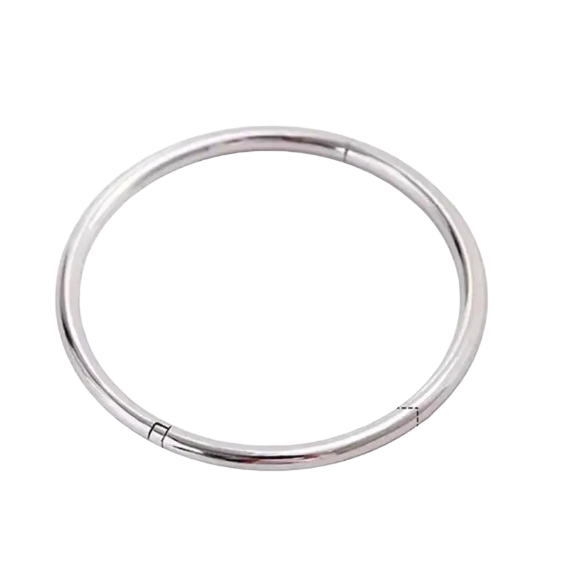 Sterling silver 4mm bangle bracelet for women in sleek silver tone with 57mm diameter and 4mm thickness