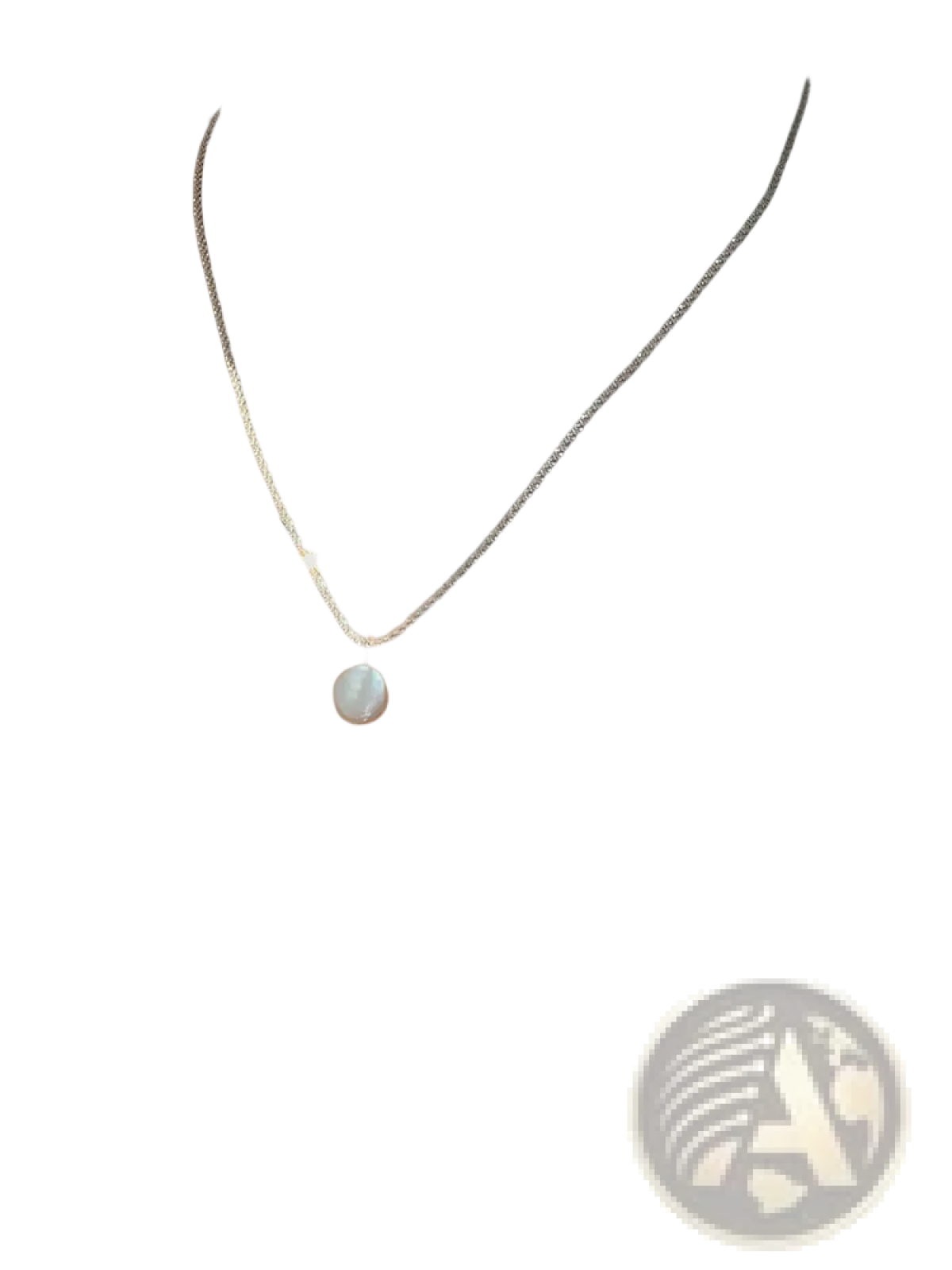 Sterling silver baroque pearl starry sky necklace with a delicate silver chain and a single white pearl pendant