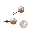 Sterling silver freshwater pearl stud earrings with delicate pink pearls and butterfly backings