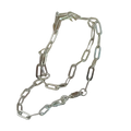 A sleek sterling silver minimalist paperclip chain necklace with a silver-toned polished finish