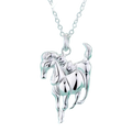 Sterling silver necklace with a silver horse pendant featuring intricate detailing and a polished finish for women luxury wedding