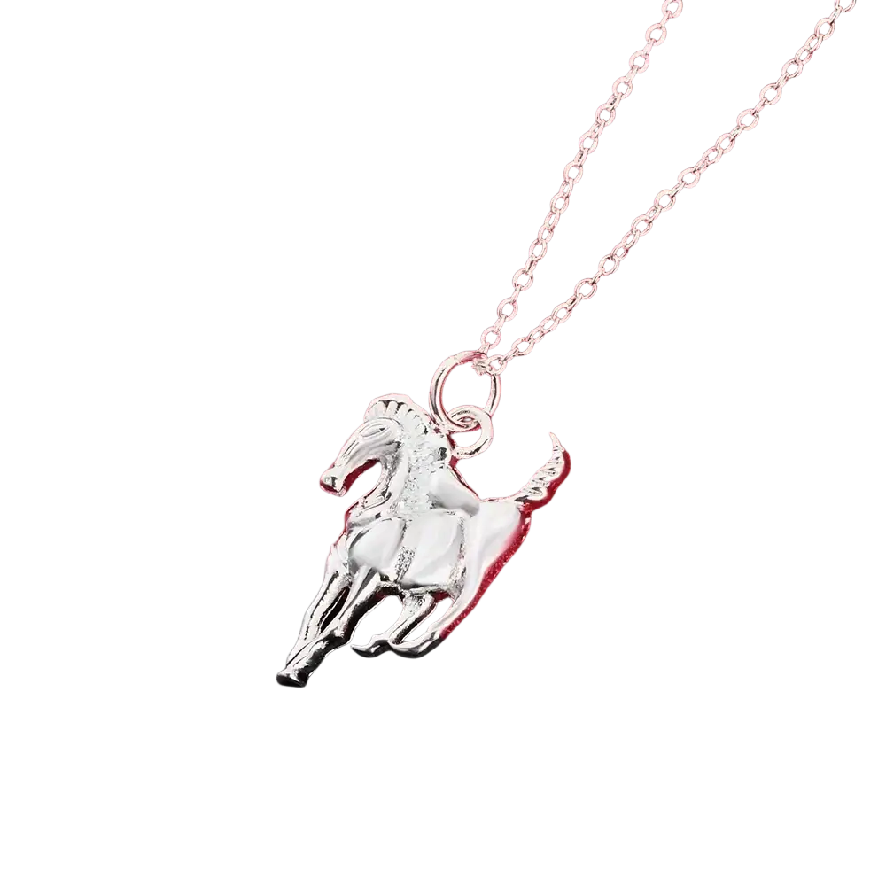 Sterling silver necklace with a silver horse pendant and delicate chain ideal for women luxury wedding jewelry