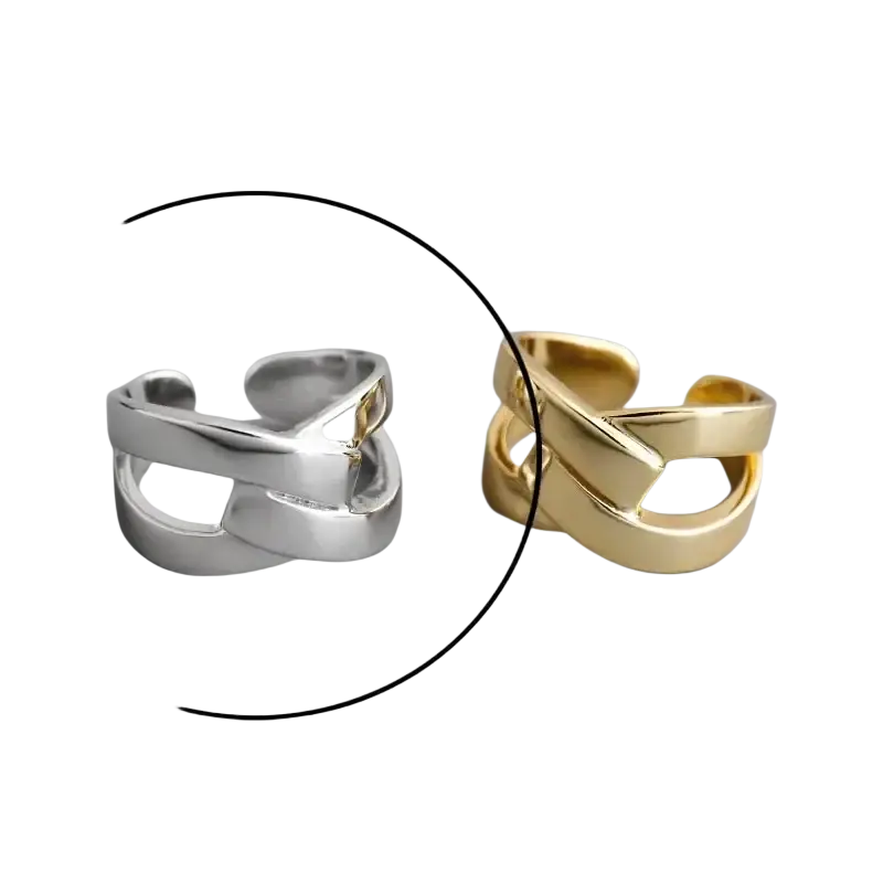 Sterling silver and gold open-toe toe rings for women with a sleek modern knot design