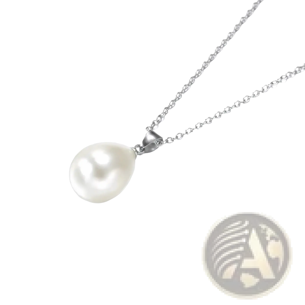 Sterling silver pearl jewelry set featuring a delicate necklace with a single white pearl pendant on a fine silver chain