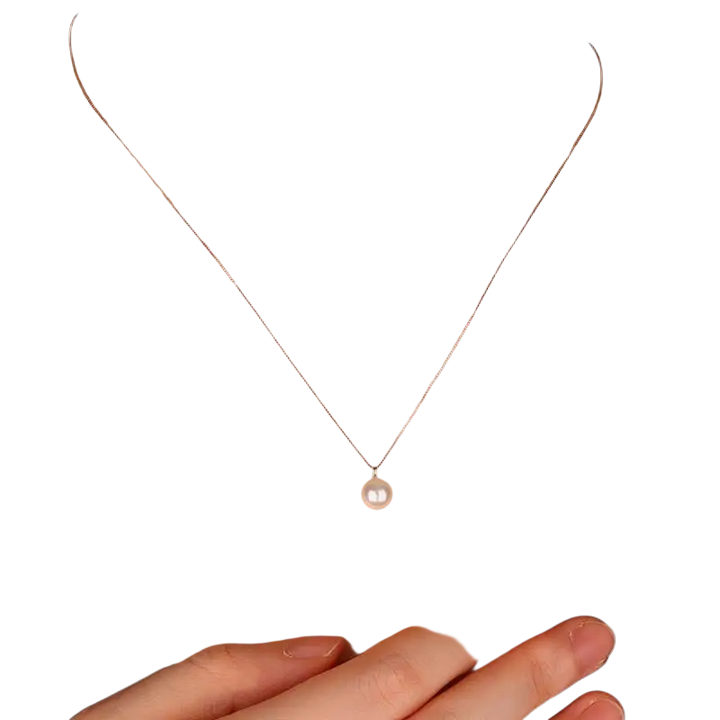 Sterling silver pearl pendant necklace for women featuring a delicate chain and a single white pearl pendant