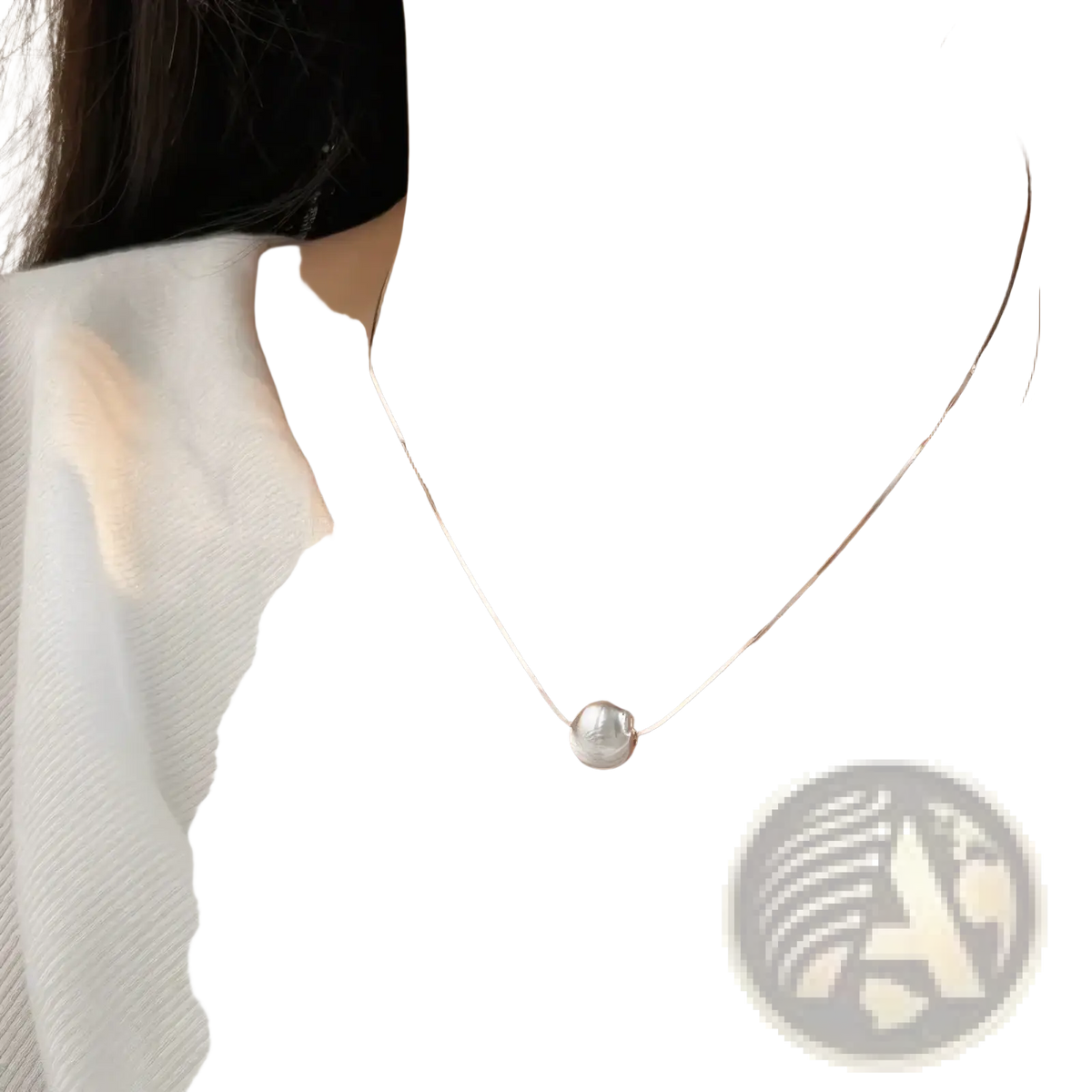 Sterling silver pendant necklace with a delicate chain and a single lustrous pearl pendant minimalist jewelry