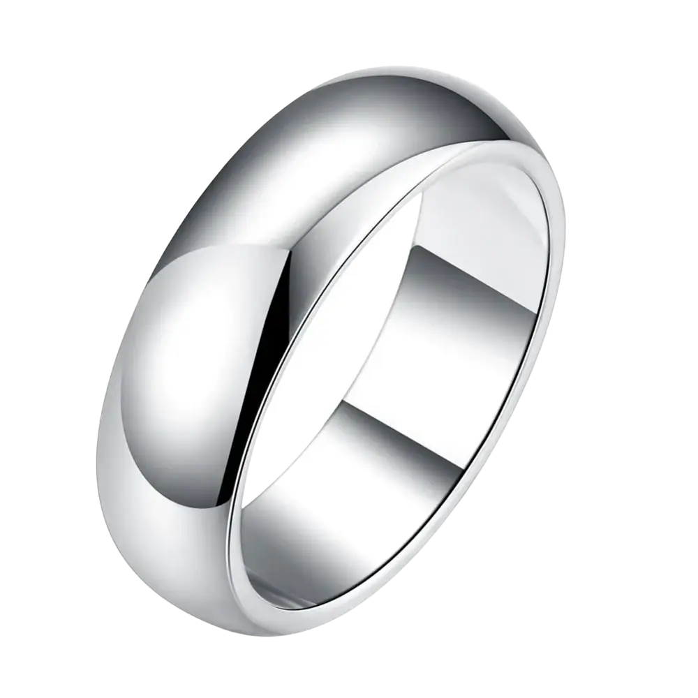 A high quality sterling silver ring featuring a sleek polished minimalist starburst band in sizes 5 to 11