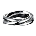 A sleek sterling silver rings women simple three circles design with polished metallic finish and smooth flowing curves