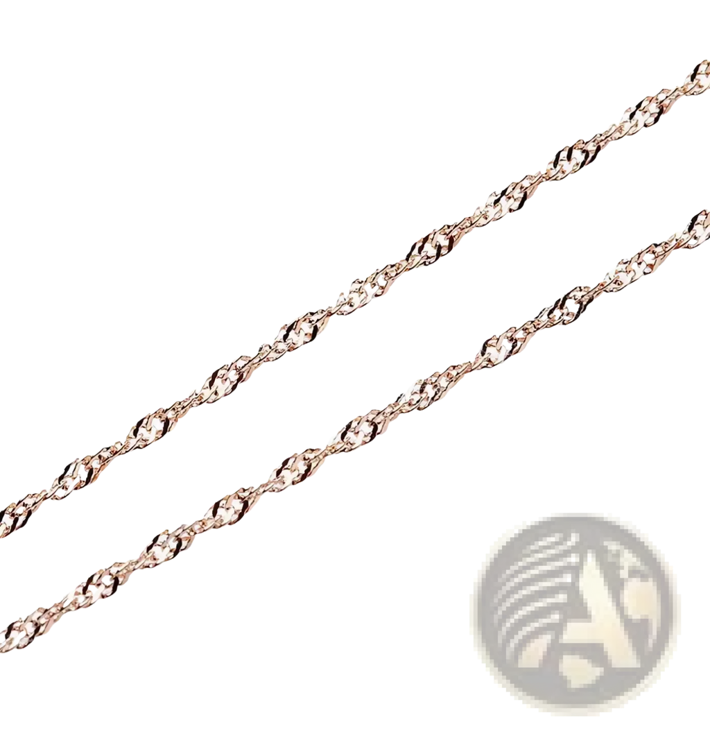 Sterling silver rose gold moissanite necklace featuring a rose gold twisted link chain detail