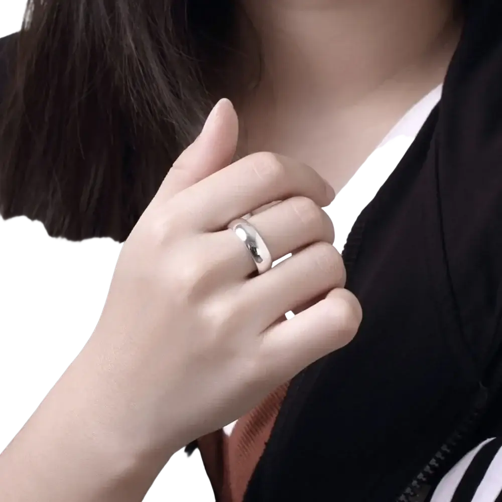 Sterling silver round band ring in silver with polished finish high quality fashion jewelry rings size 5 to 10