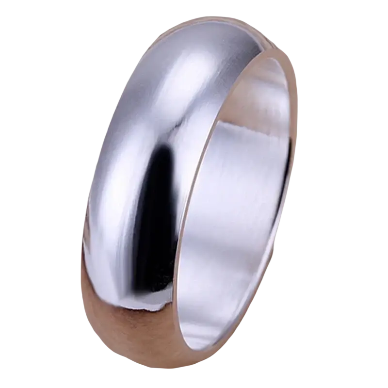 Sterling silver round band ring with polished smooth profile and reflective inner surface high quality rings size 5 to 10 luxury fashion jewelry