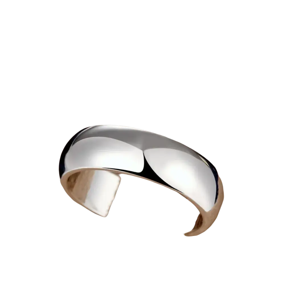 Sterling silver round band ring with a sleek curved design high quality fashion jewelry rings size 5 10 luxury