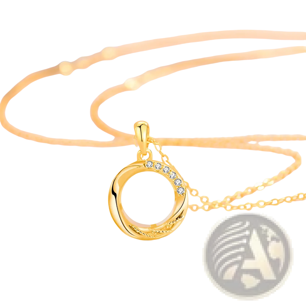 Sterling silver round freshwater pearl pendant necklace with gold-toned twisted band and small diamond accents