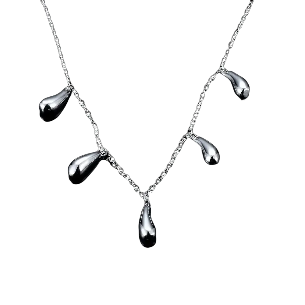 Sterling silver teardrop necklace with polished finish and delicate chain for trendy style and daily wear