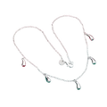 Sterling silver teardrop charm anklet with delicate chain and trendy style perfect for daily wear
