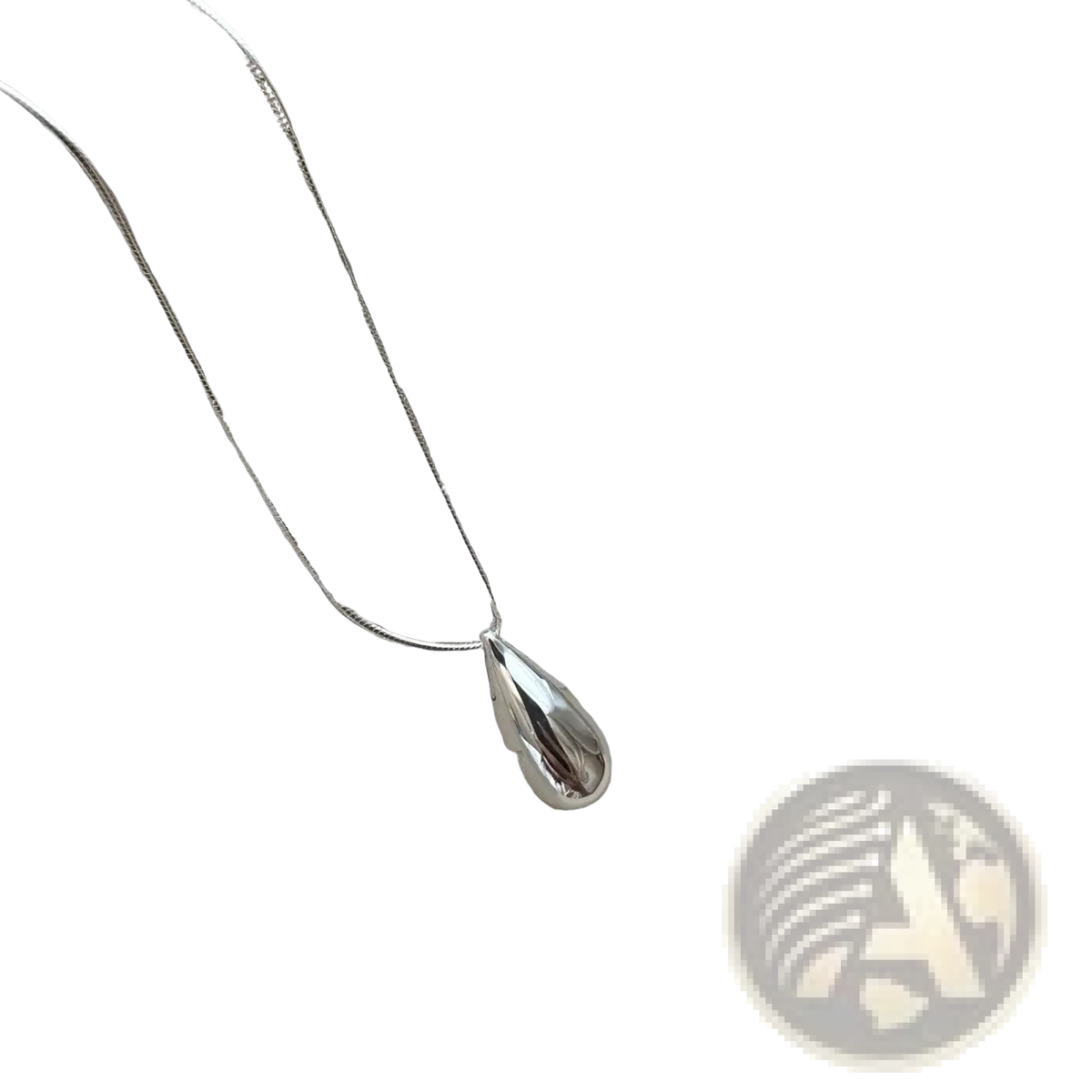 Sterling silver teardrop necklace with sleek polished finish and delicate chain fine jewelry accessory